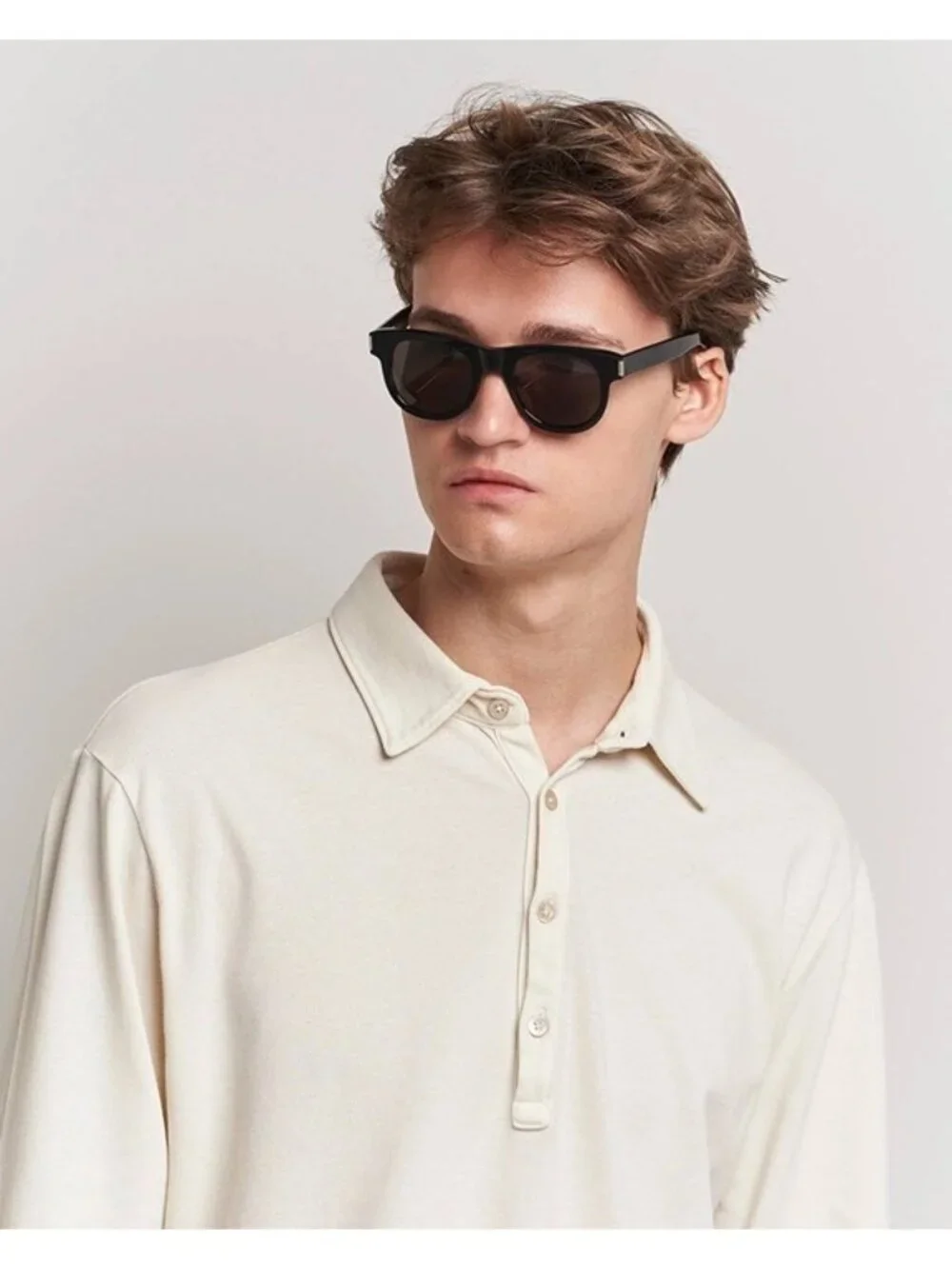 Saint Laurent SL571 006 Sunglasses Black Square Frame, Black Lenses